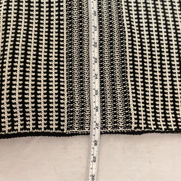 Hbitat Sz L Cotton Asymmetrical Crochet Knit Pullover Sweater Black White - Picture 9 of 9